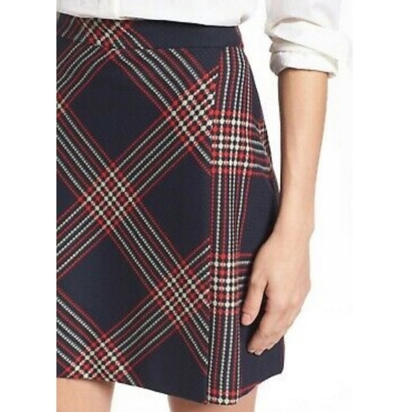 Halogen Navy & Red Plaid Jacquard A-Line Mini Skirt | Size 2P | Nordstrom - Picture 3 of 16